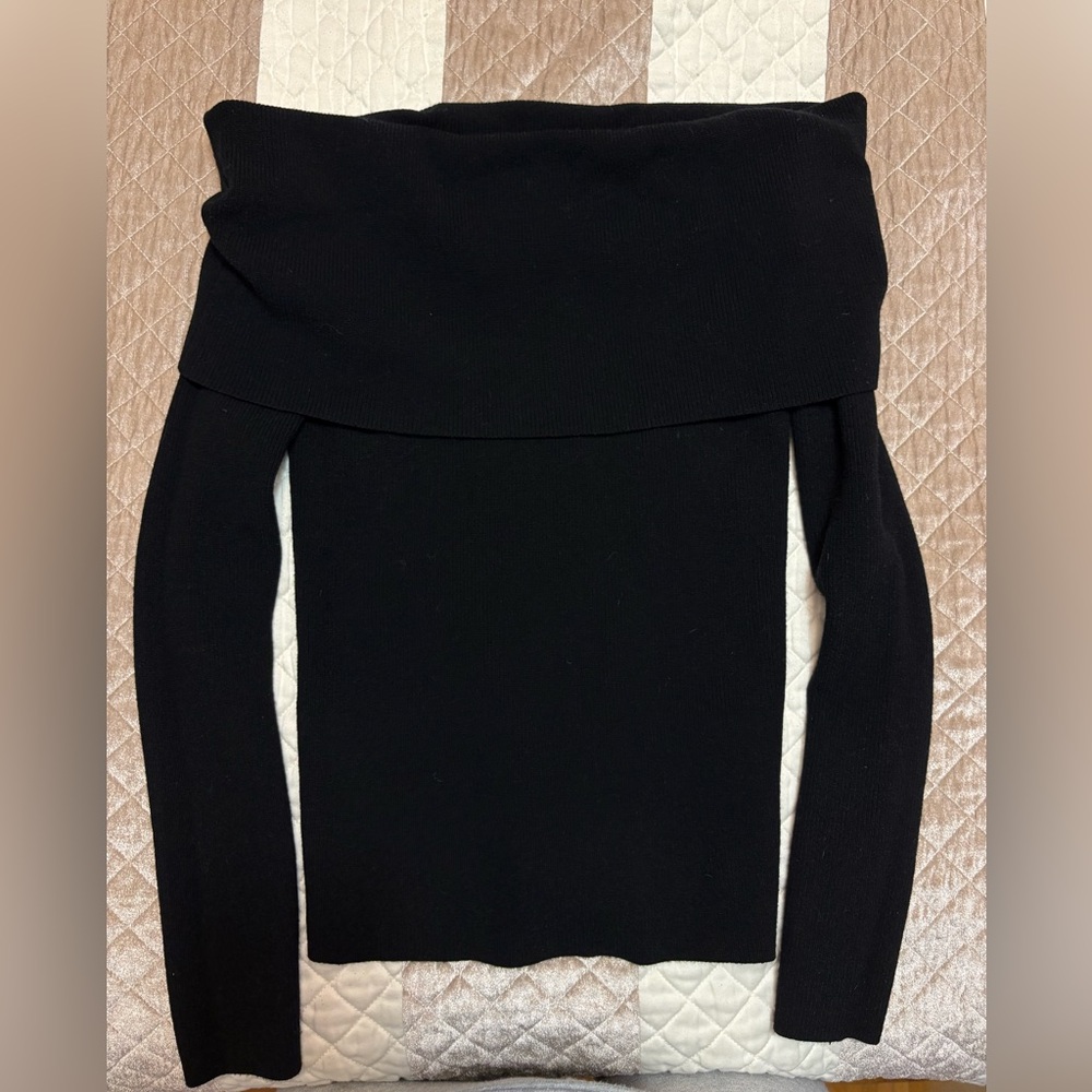 Aritzia Black Off-the-Shoulder Sweater